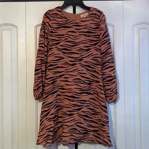 GB Girls Animal Print Long Sleeve Dress